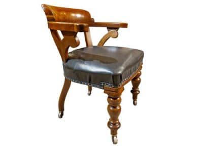 Victorian Oak Library Chair Antique Chairs 4