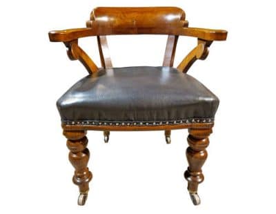 Victorian Oak Library Chair Antique Chairs 5