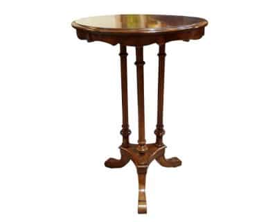 Victorian Walnut Circular Wine Table Antique Furniture 4