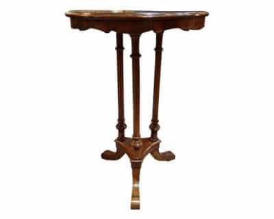 Victorian Walnut Circular Wine Table Antique Furniture 3