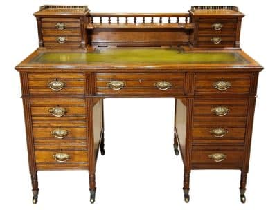 Victorian Walnut Writing Table Antique Furniture 3