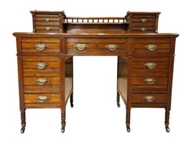 Victorian Walnut Writing Table Antique Furniture 5