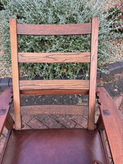 Arts & Crafts American Reclining Mission Chair American Antique Chairs 9