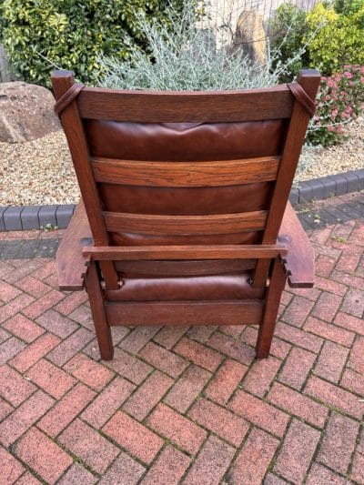 Arts & Crafts American Reclining Mission Chair - Image 9