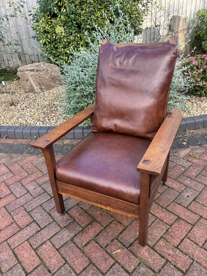 Leather shop mission chair