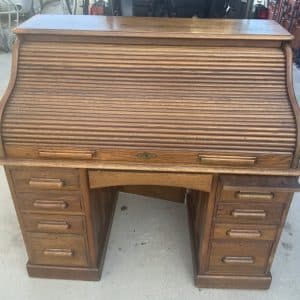 Oak Roll top S bend Desk Antique Desks