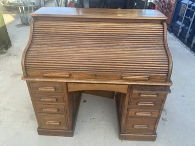 Oak Roll top S bend Desk Antique Desks 3