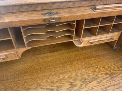 Oak Roll top S bend Desk Antique Desks 7