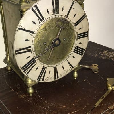 Lantern Clock, London double fusse chain driven Antique Clocks 12