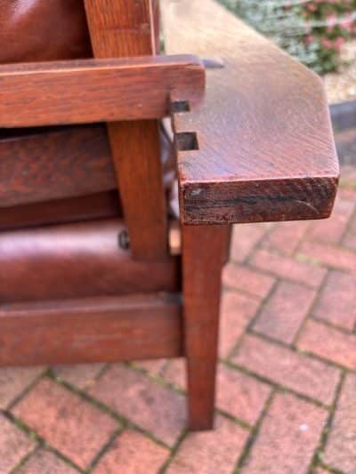 Arts & Crafts American Reclining Mission Chair - Image 10
