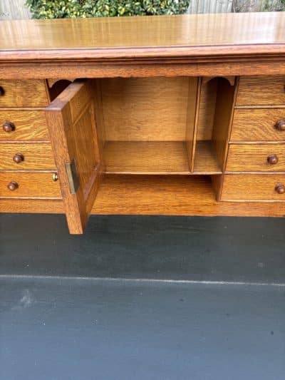 Arts & Crafts Oak Secretaire Bureau c1910 - Image 4