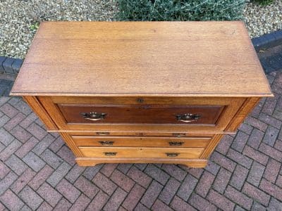 Arts & Crafts Oak Secretaire Bureau c1910 - Image 6