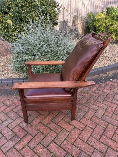 Arts & Crafts American Reclining Mission Chair American Antique Chairs 5