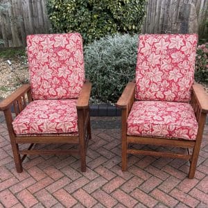 Pair of Arts & Crafts Reclining Armchairs c1900 pair Antique Chairs