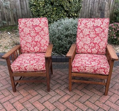 Pair of Arts & Crafts Reclining Armchairs c1900