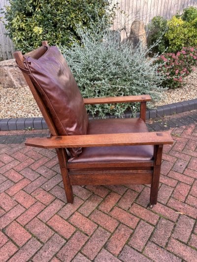 Arts & Crafts American Reclining Mission Chair - Image 8