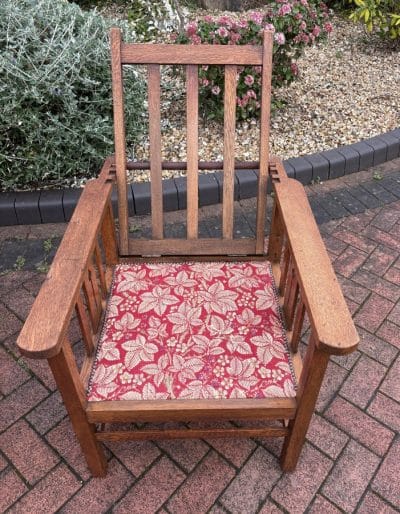 Pair of Arts & Crafts Reclining Armchairs c1900 pair Antique Chairs 9