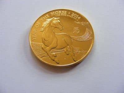 Royal Mint Chinese Year of Horse 1oz Bullion .999 COIN Stunning 24ct Uffington QEII 2014