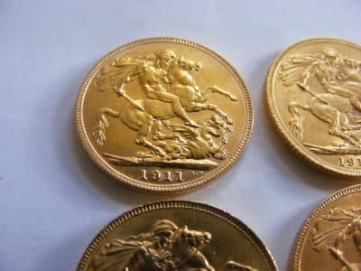 6 FULL 22ct sovereigns George V 1911, 1912 Titanic Year, 1913 Original Receipt bullion Coins 4