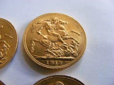 6 FULL 22ct sovereigns George V 1911, 1912 Titanic Year, 1913 Original Receipt bullion Coins 5