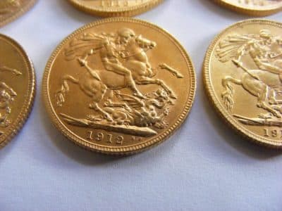 6 FULL 22ct sovereigns George V 1911, 1912 Titanic Year, 1913 Original Receipt bullion Coins 7