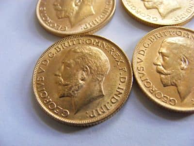 6 FULL 22ct sovereigns George V 1911, 1912 Titanic Year, 1913 Original Receipt bullion Coins 10