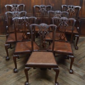 Set Of 8 Edwardian Chippendale Style Dining Chairs SAI3238 Antique Chairs