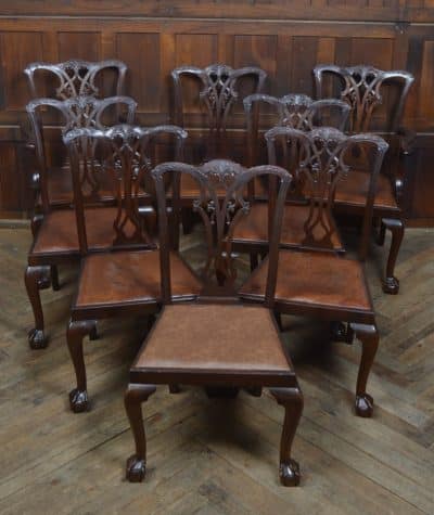 Set Of 8 Edwardian Chippendale Style Dining Chairs SAI3238 Antique Chairs 3