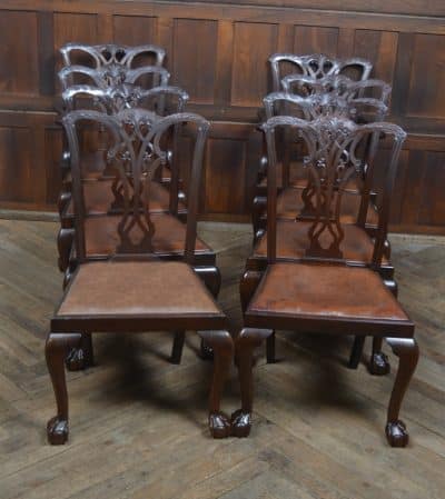 Set Of 8 Edwardian Chippendale Style Dining Chairs SAI3238 - Image 16