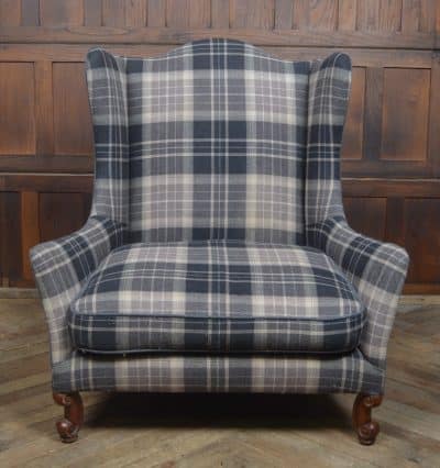 French Walnut Tartan Armchair SAI3255 Antique Chairs 7