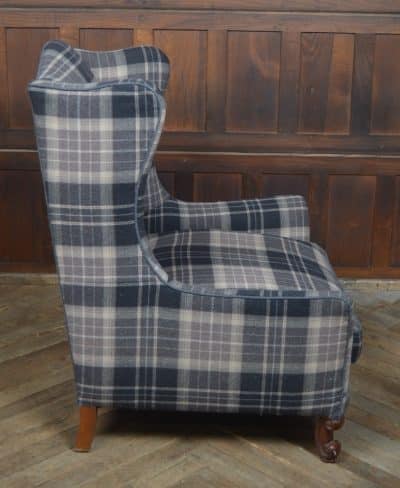 French Walnut Tartan Armchair SAI3255 - Image 2