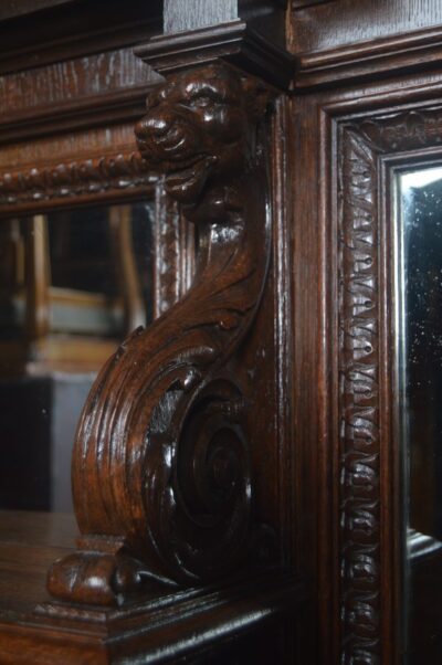 Continental Oak Mirror Back Sideboard SAI3254 Antique Furniture 27