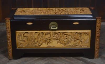 Chinese Camphor Wood Carved Storage /blanket Box SAI3263 Antique Coffers 24