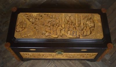 Chinese Camphor Wood Carved Storage /blanket Box SAI3263 Antique Coffers 12