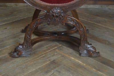 Victorian Savonarola Fruit Wood Chair SAI3223 SAVONAROLA Antique Chairs 13