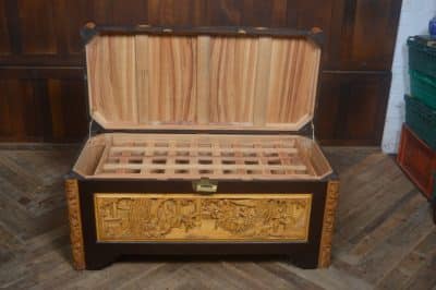 Chinese Camphor Wood Carved Storage /blanket Box SAI3263 Antique Coffers 5