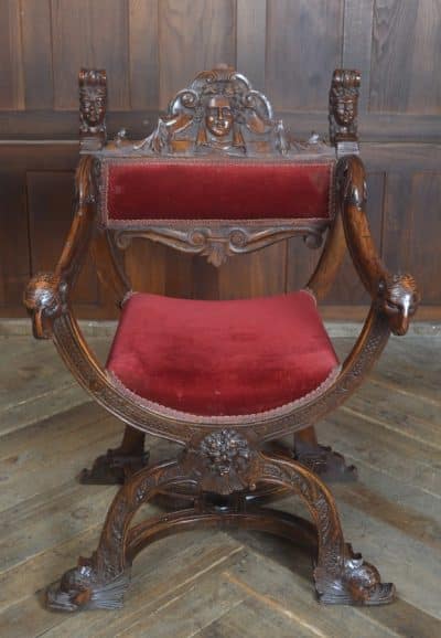 Victorian Savonarola Fruit Wood Chair SAI3223 SAVONAROLA Antique Chairs 12
