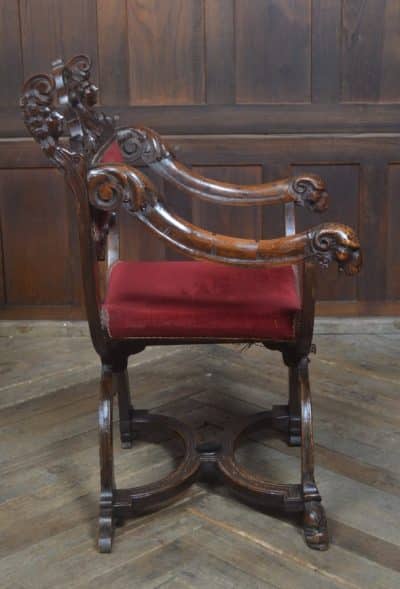 Victorian Savonarola Fruit Wood Chair SAI3223 SAVONAROLA Antique Chairs 11