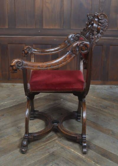 Victorian Savonarola Fruit Wood Chair SAI3223 SAVONAROLA Antique Chairs 8