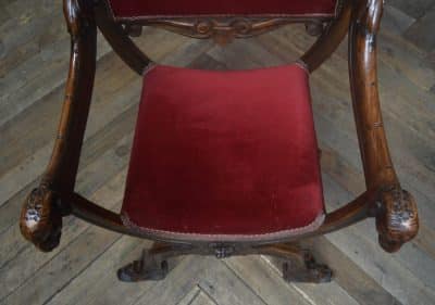 Victorian Savonarola Fruit Wood Chair SAI3223 SAVONAROLA Antique Chairs 5