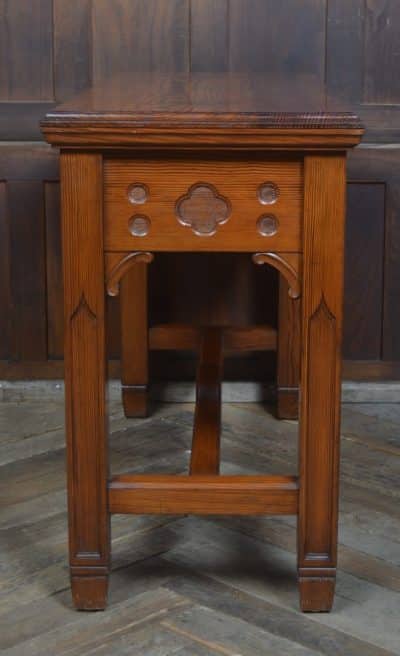 Pine Gothic/ Church Hall Table SAI3244 Antique Furniture 6