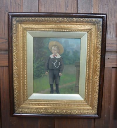 Hand-coloured Portrait Of A Little Boy SAI3266 Antique Art 3