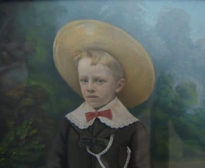Hand-coloured Portrait Of A Little Boy SAI3266 Antique Art 6
