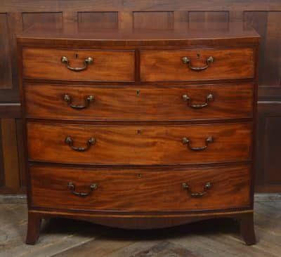 Georgian Mahogany Bow Front Chest Of Drawers SAI3227 Antique Draws 3