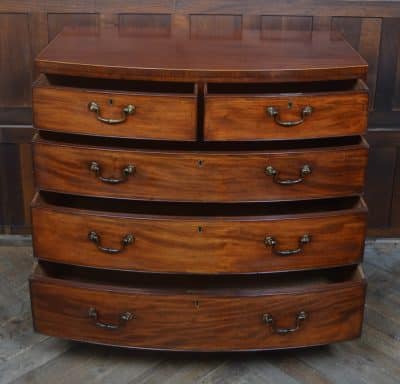 Georgian Mahogany Bow Front Chest Of Drawers SAI3227 Antique Draws 14