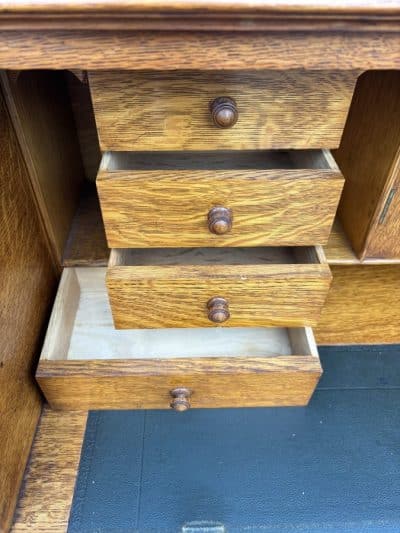 Arts & Crafts Oak Secretaire Bureau c1910 bookcase Antique Bookcases 7