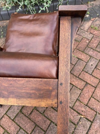 Arts & Crafts American Reclining Mission Chair - Image 12
