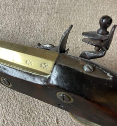 A brass barrelled flintlock pistol by Blake London Antique gun Antique Guns 9