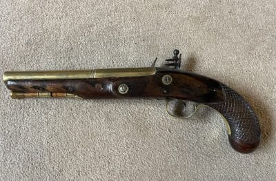 A brass barrelled flintlock pistol by Blake London - Image 8