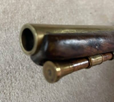 A brass barrelled flintlock pistol by Blake London - Image 9